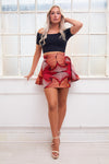 MELBORNE Ankara print exaggerated peplum mini skirt