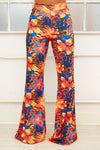 EMMERSON high waist floral print flared jersey trousers