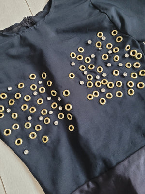 BLING IT ON black jewelled embellished mesh bodysuit sample sale