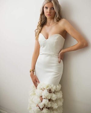 BLOSSOM Ivory bridal ladies day sweetheart midi dress rtw