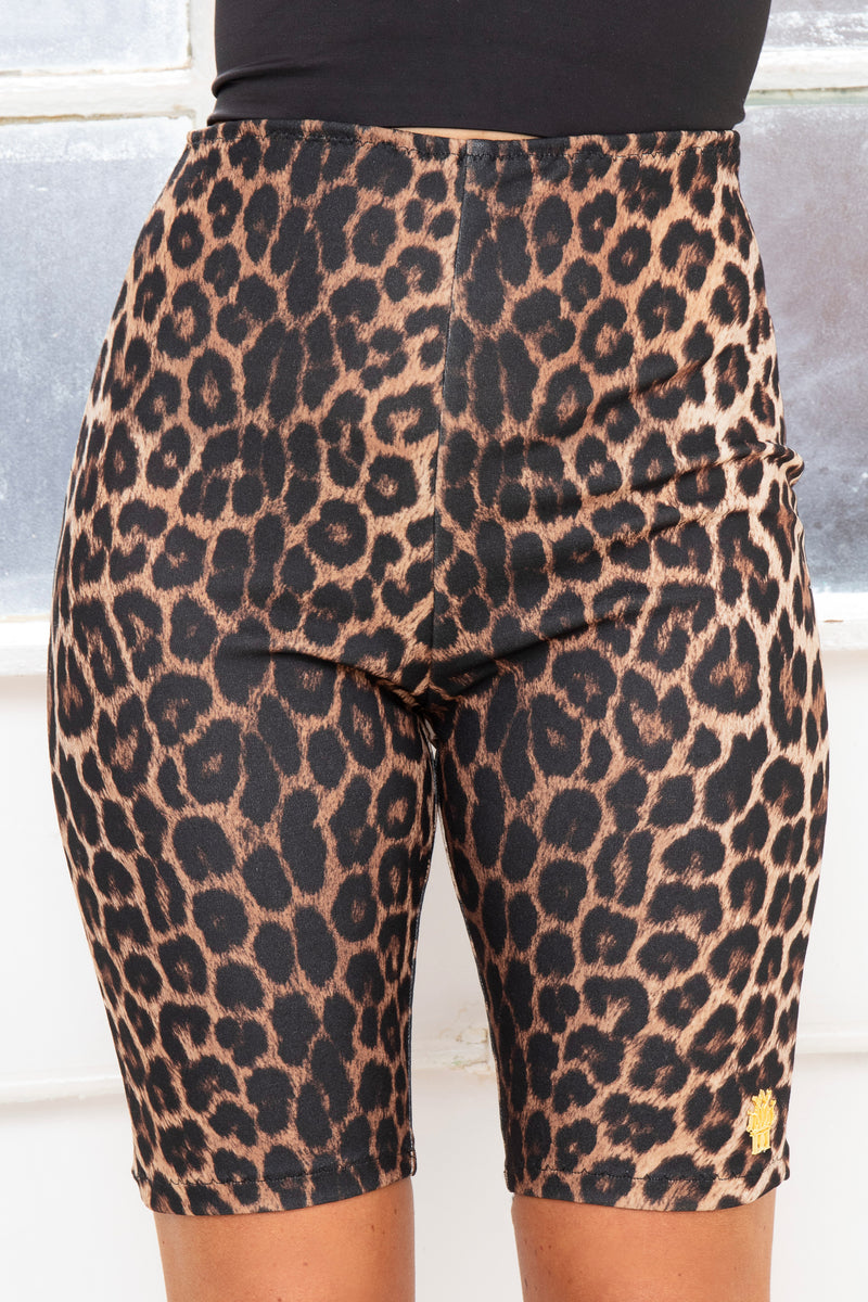 SHEBA high waist leopard print cycling shorts sample sale