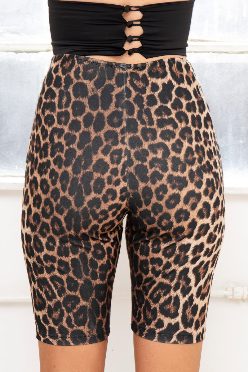 SHEBA high waist leopard print cycling shorts sample sale
