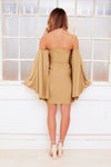 FLOW off shoulder winged bardot mini dress rtw