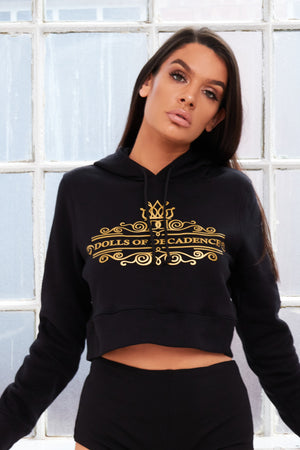 Signature branded cropped ladies hoodie