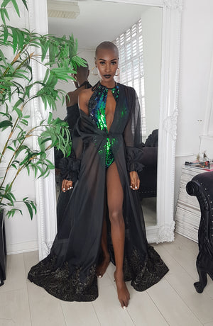 RAVEN sheer beach dress cover up robe