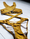 JALEH cut out one piece halter monokini swimsuit