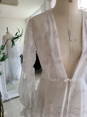 SCRIPT white sheer bridal beach gown cover up