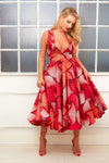 ADELAIDE ankara midi skater circular corset detail dress