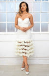 BLOSSOM Ivory bridal ladies day sweetheart midi dress rtw