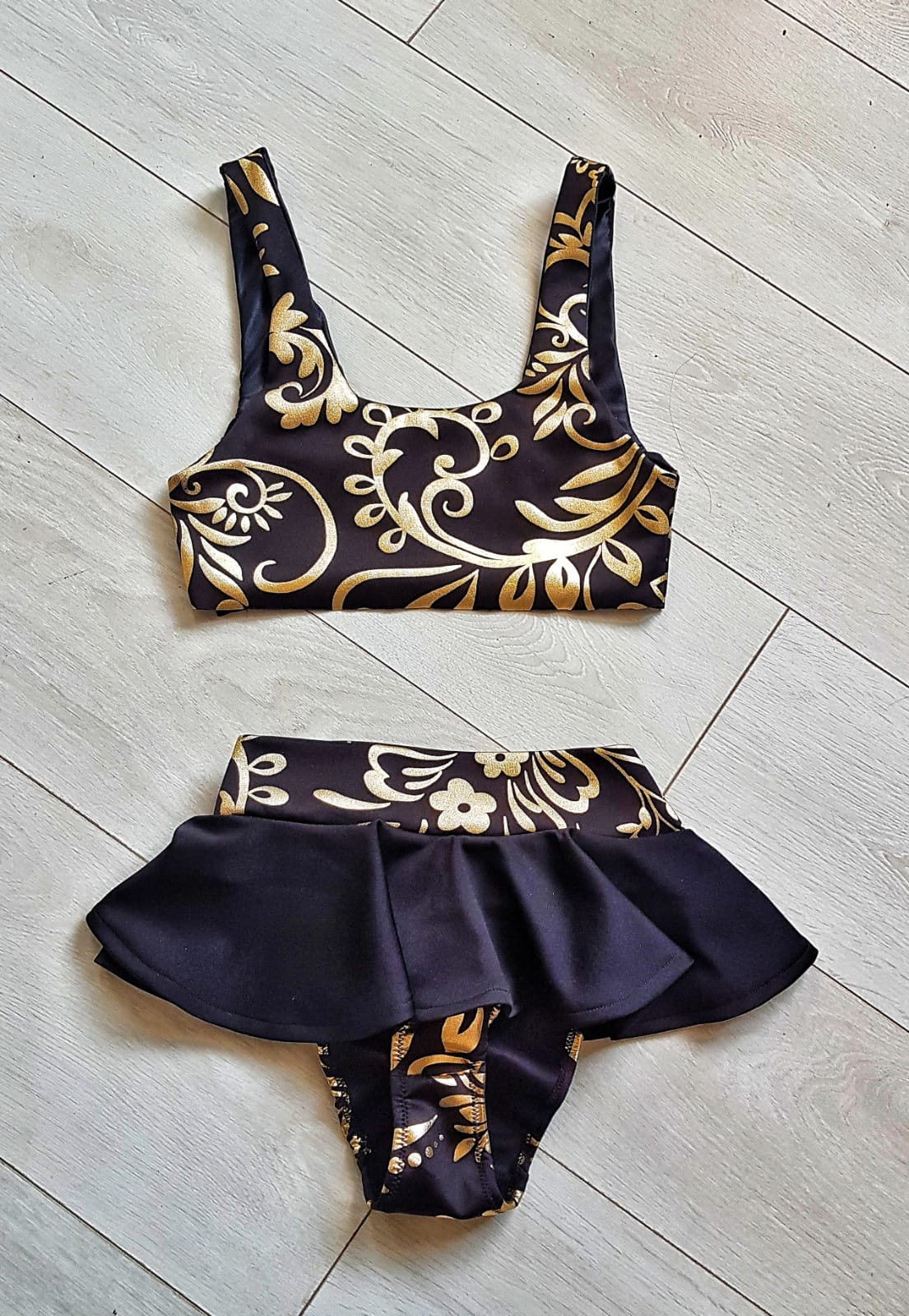 BRIA two piece high rise peplum bikini Dolls of Decadence