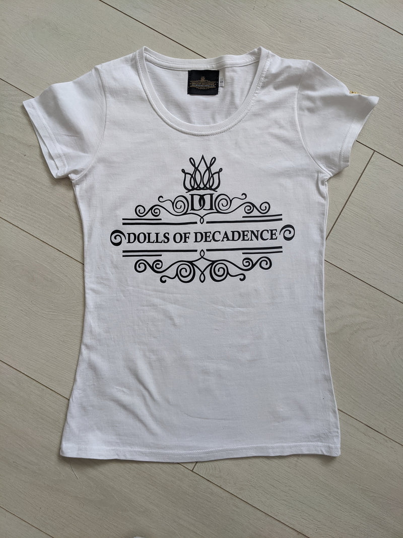 Signature lady fit logo white cotton t-shirt