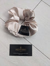CHAMPAGNE BLUSH luxury oversize handmade satin scrunchie gift set